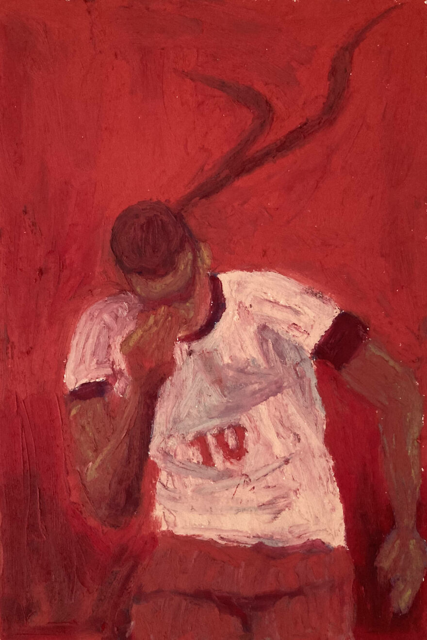 I've Made A Painting Of Mbappe In Oil Pastel