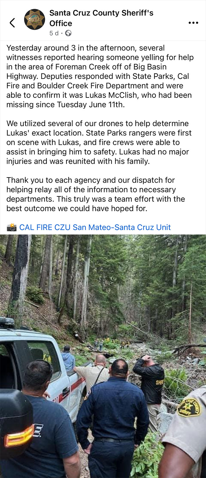 Hiker Found After 10 Days In California Mountains Shares Harrowing Details About Surviving In The Wild