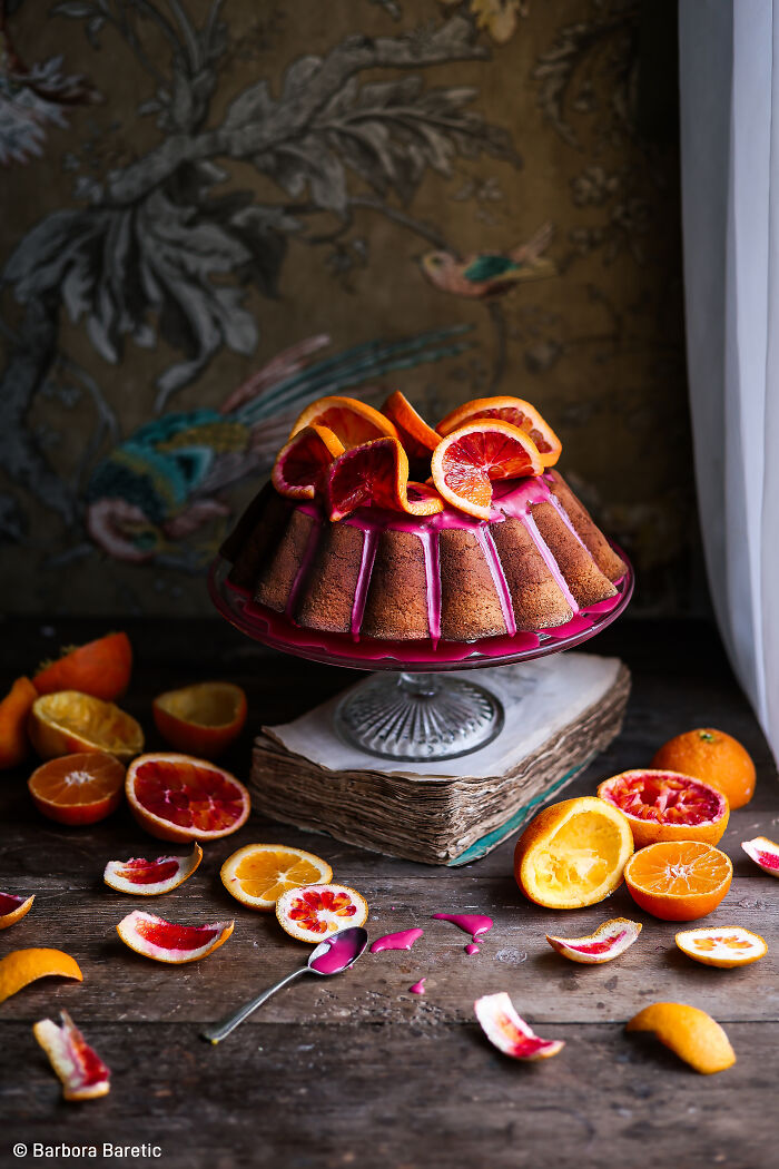 1st Place, Food Stylist Award: Blood Orange Cardamom Cake By Barbora Baretic