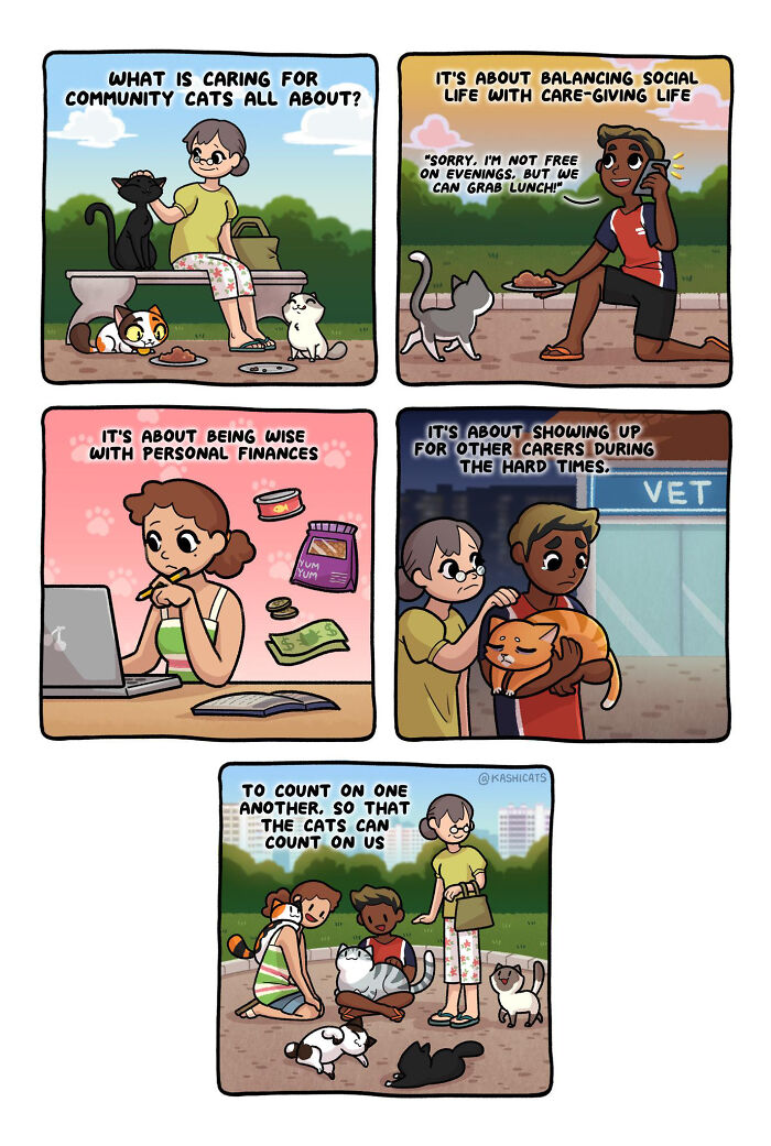 This Artist Shows Her Daily Life With Cats In An Adorable Way