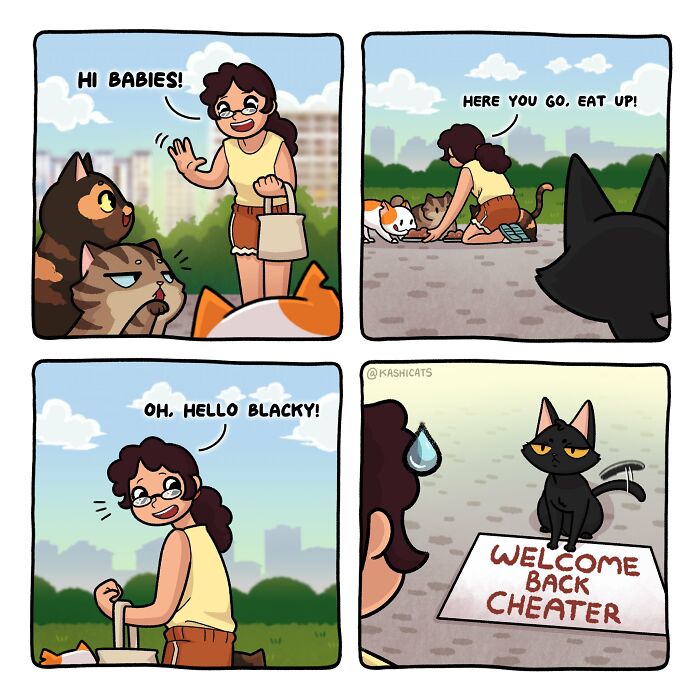 This Artist Shows Her Daily Life With Cats In An Adorable Way