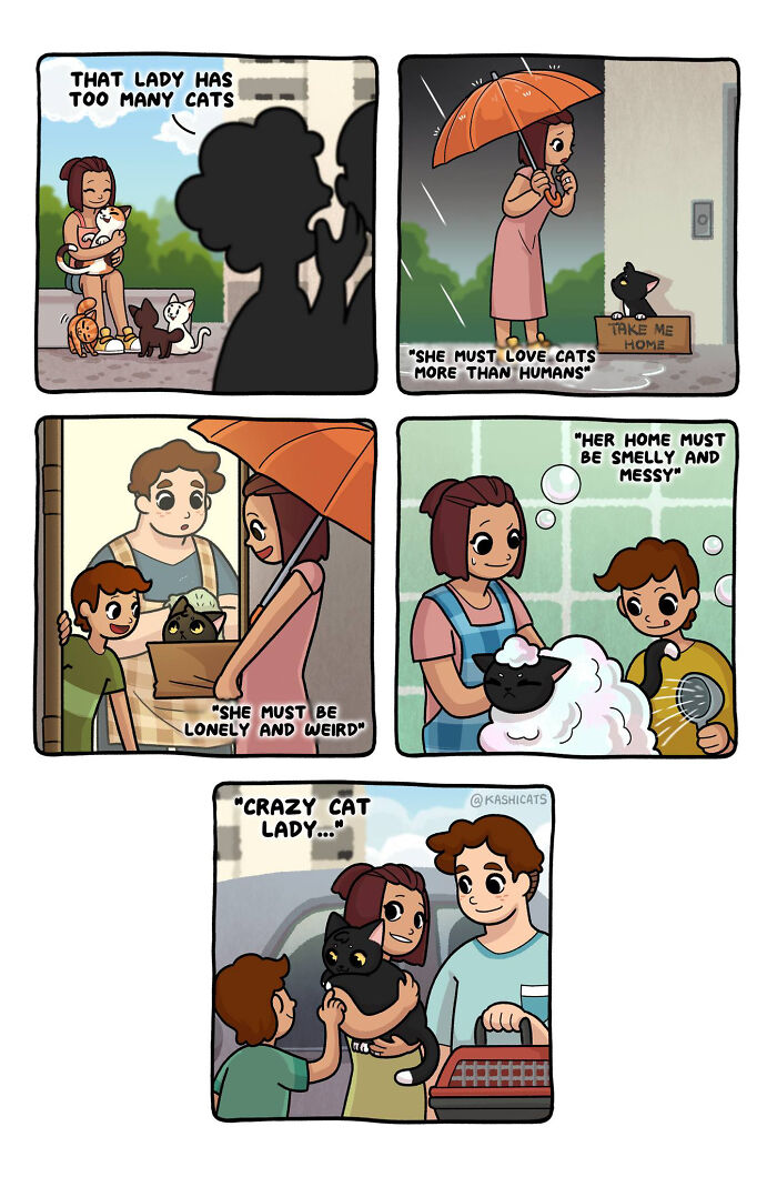 This Artist Shows Her Daily Life With Cats In An Adorable Way