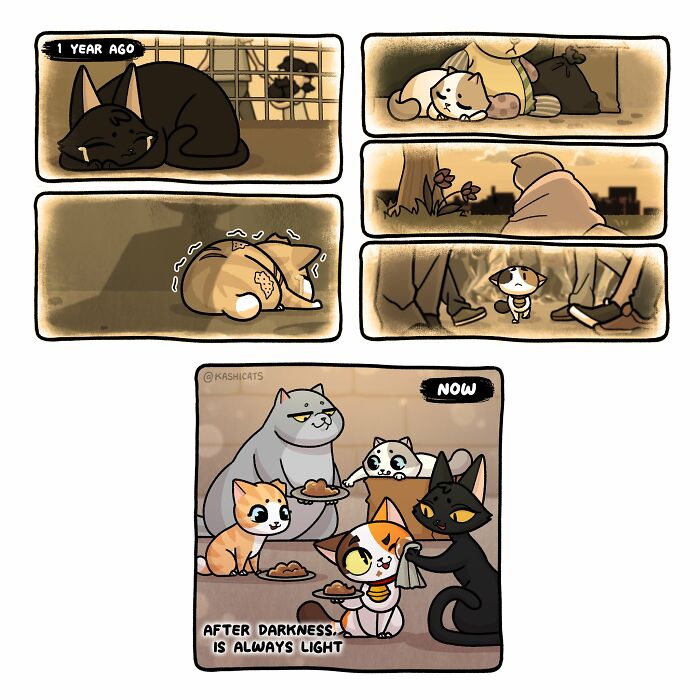 This Artist Shows Her Daily Life With Cats In An Adorable Way