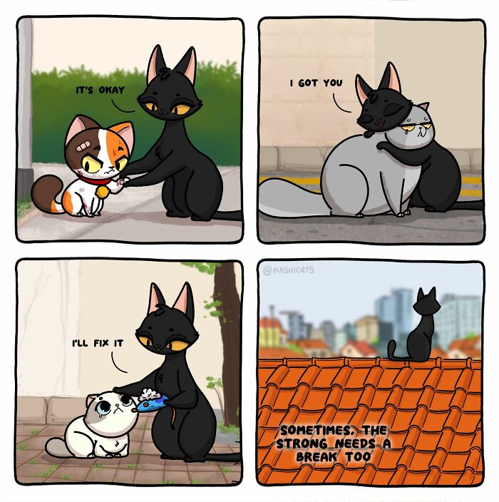 This Artist Shows Her Daily Life With Cats In An Adorable Way