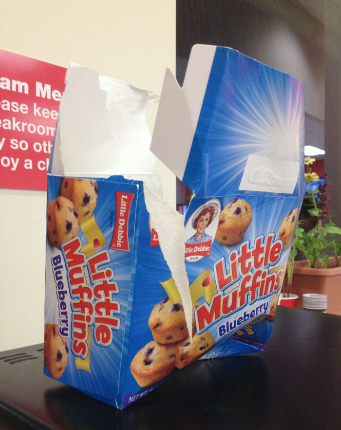 Offered A Coworker Some Of My Mini Muffins. This Is How She Opened The Box
