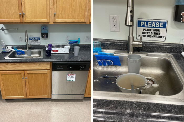 Every Day, Sometimes Twice A Day, Coworker Leaves Dirty Dishes In The Sink With The Dishwasher Right Next To It