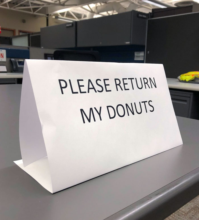 First Day Back In The Office. Bought A Dozen Krispy Kreme Donuts To Take Home To Family. Went For Lunch And Someone Took Them From My Desk