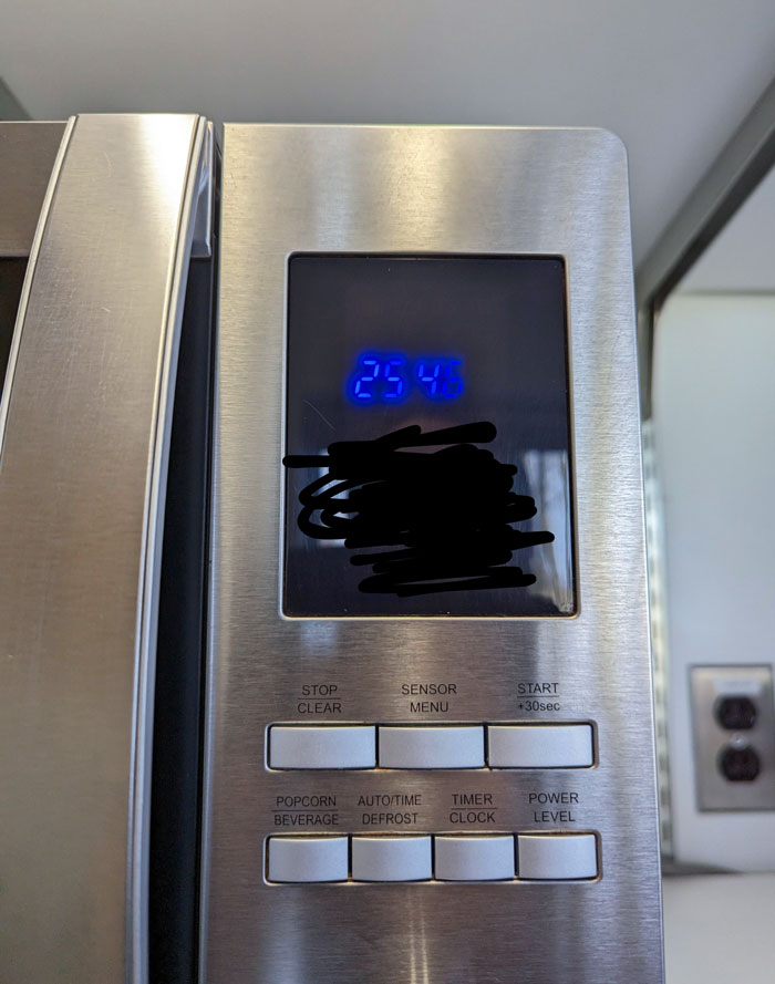 One Microwave At Work. Someone Is Cooking For 28 Minutes