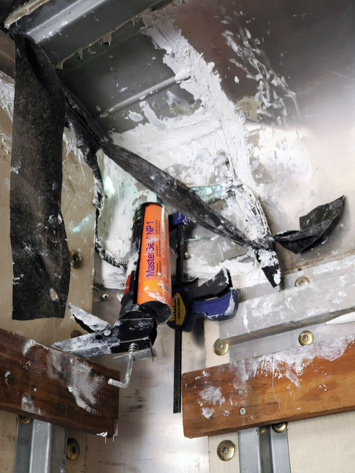 Coworker "Fixed" A Hole In The Roof Of Our Truck. And Yes, All Those Tools Are Attached