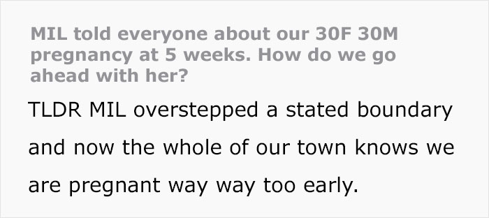 MIL Oversteps Boundaries, Exposes Couple’s Pregnancy Just 7 Weeks In MIL Oversteps Boundaries, Exposes Couple’s Pregnancy Just 7 Weeks In