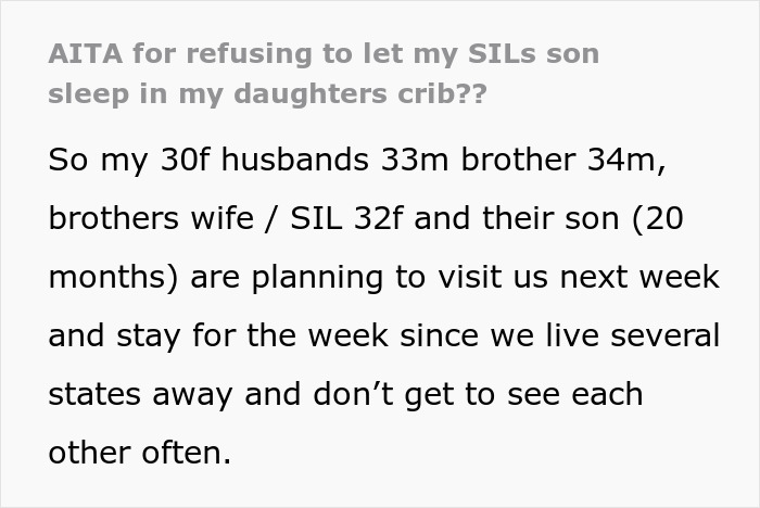 Family Visit Goes Wrong When SIL Demands 5-Month-Old Baby&rsquo;s Crib For Her Own Son, Mom Refuses