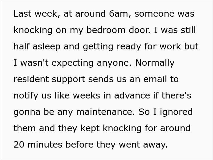Student Doesn&rsquo;t Answer Maintenance Guy Who Came At 6 AM To Her Dorm, Gets Called Out