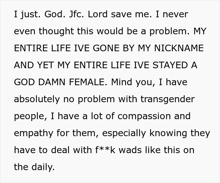 Man Disrespects Woman When He Finds Out About Her Masculine Name, She Vents On Reddit