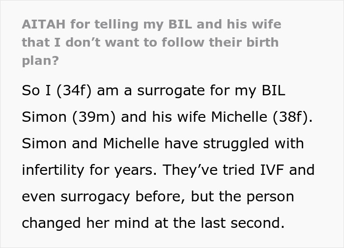 &ldquo;AITA For Telling My BIL And His Wife That I Don&rsquo;t Want To Follow Their Birth Plan?&rdquo;