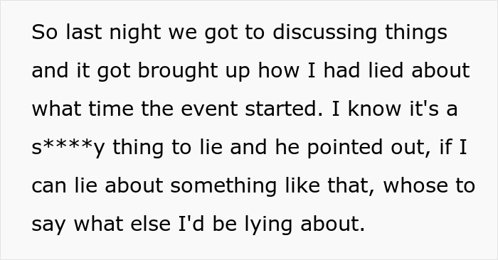 Woman Lies To BF About Event Start Date Because She's Tired Of His Selfish Behavior Woman Lies To BF About Event Start Date Because She's Tired Of His Selfish Behavior