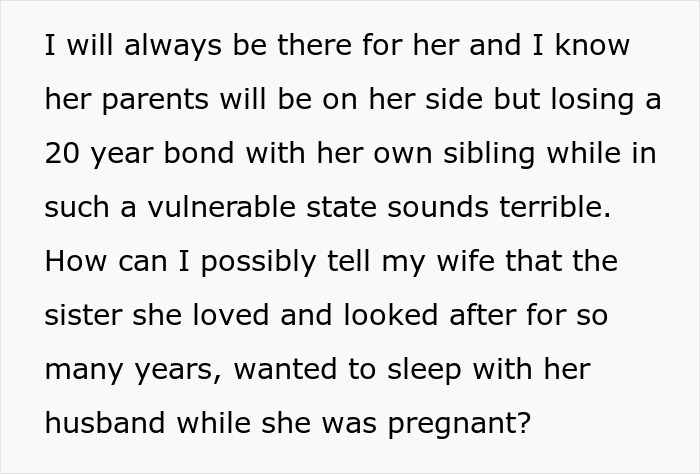 Man Torn Between Protecting Pregnant Wife And Revealing Her Sister&rsquo;s Betrayal, Asks For Help