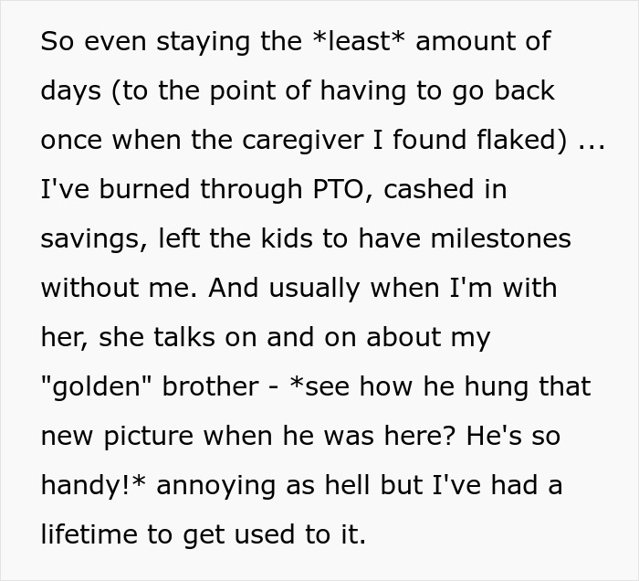 Mom Leaves $250k Inheritance To Son, Throws A Fit When Daughter Stops Looking After Her