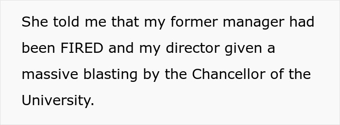 “Fired From My Job, But Received A Year’s Worth Of Pay And Got My Boss Fired” “Fired From My Job, But Received A Year’s Worth Of Pay And Got My Boss Fired”
