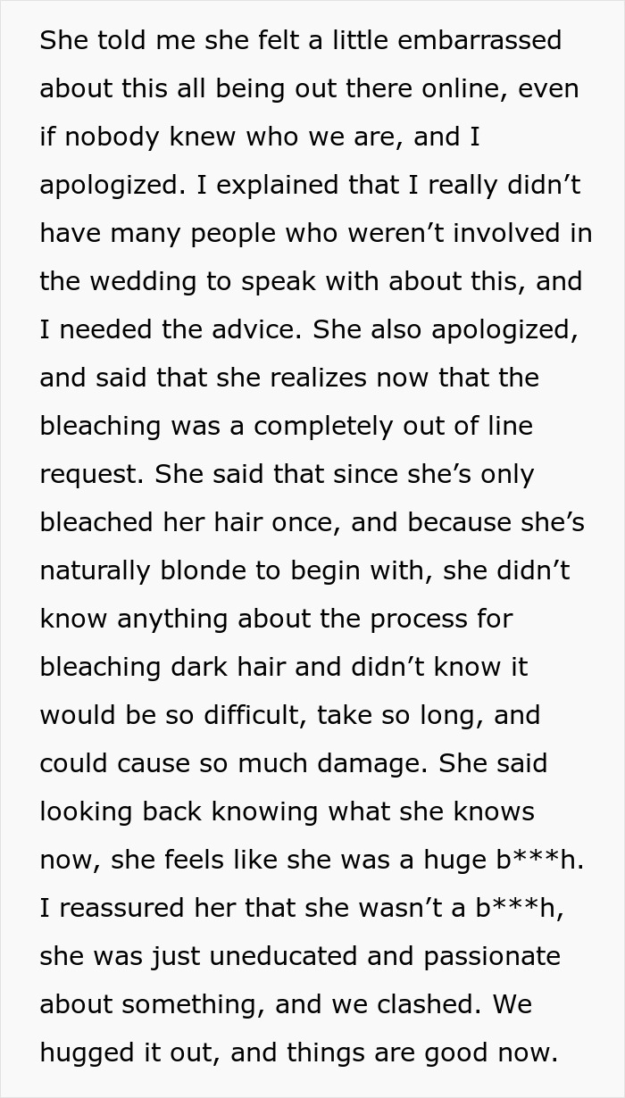 Couple Breaks Up After Bride Changes Her Mind About Making The Bridal Party Bleach Their Hair