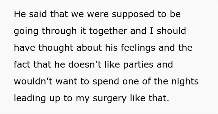 BF Demands GF Apologize For Having A 'Boob Voyage' Party BF Demands GF Apologize For Having A 'Boob Voyage' Party