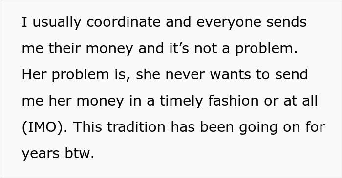 Woman Gets Publicly Called Out For Taking Credit For A Gift She Avoided Contributing To, Gets Upset Woman Gets Publicly Called Out For Taking Credit For A Gift She Avoided Contributing To, Gets Upset