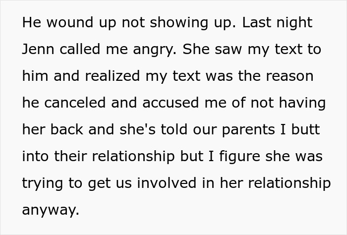 Woman Protects Entitled Sister&rsquo;s BF From &ldquo;Intervention&rdquo; By Telling Him To Skip Dinner With Her