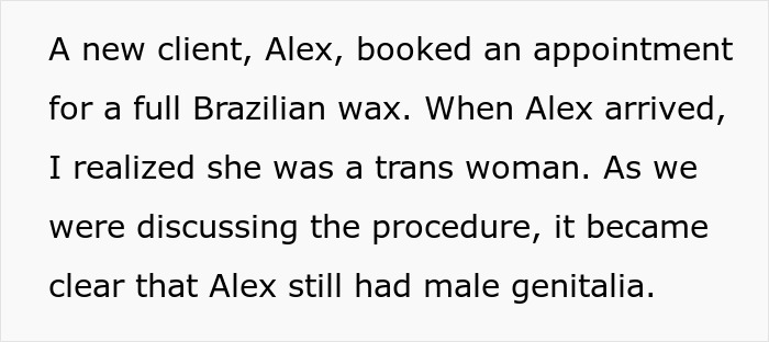 "Am I The Jerk For Refusing To Wax A Trans Woman Because I Didn't Want To Touch Male Genitalia?"