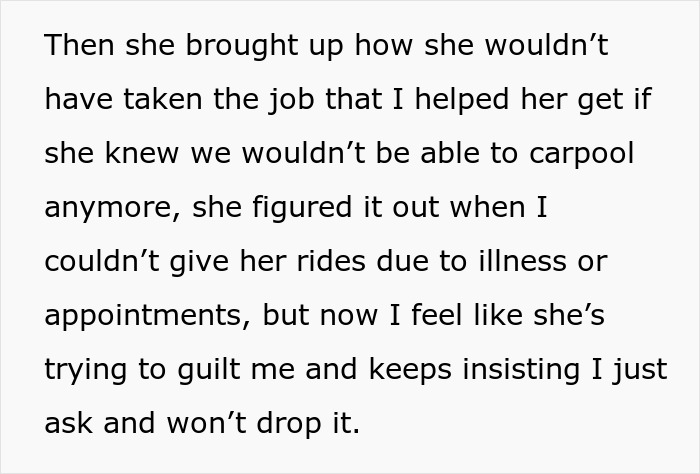 &ldquo;AITA For Refusing To Ask My Partner If He&rsquo;ll Drive My Friend To Work When I Go On Maternity Leave?&rdquo;