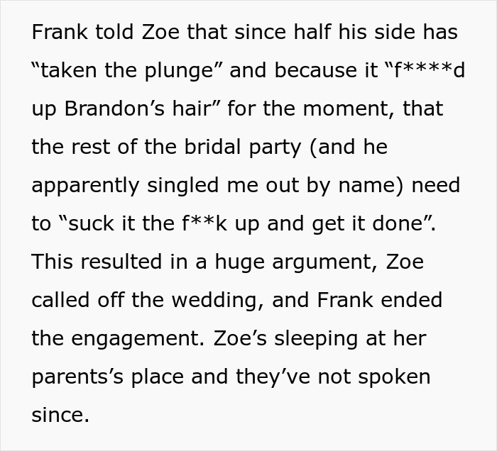 Couple Breaks Up After Bride Changes Her Mind About Making The Bridal Party Bleach Their Hair