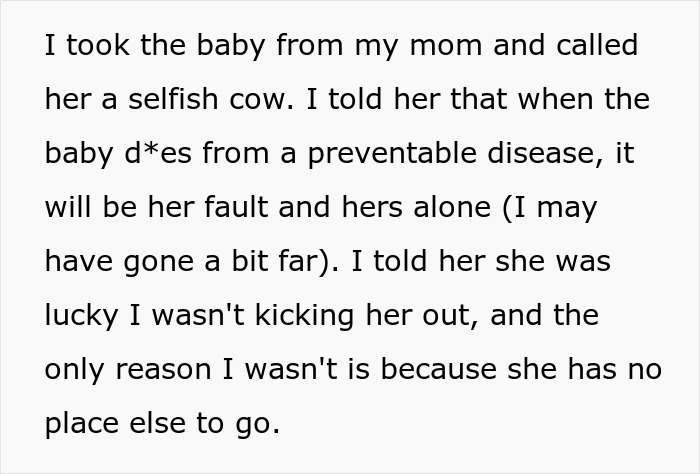 &ldquo;AITA For Calling My Mom Selfish And Telling Her It Will Be Her Fault When The Baby&rsquo;s [Life Ends]?&rdquo;