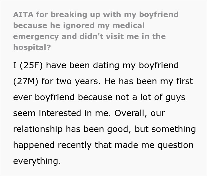 "Am I The Jerk For Breaking Up With My Boyfriend Because He Ignored My Medical Emergency?"