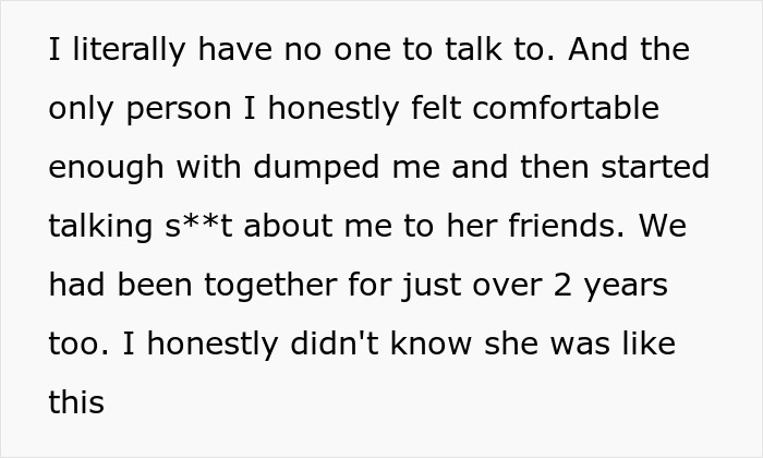 Man Opens Up To GF Of 2 Years, She Makes Fun Of Him Behind His Back Man Opens Up To GF Of 2 Years, She Makes Fun Of Him Behind His Back