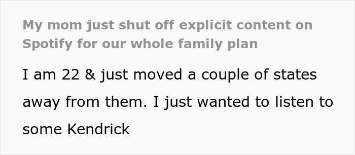 Overbearing Mother Annoys Her Grown Child By Blocking Explicit Content On Their Spotify