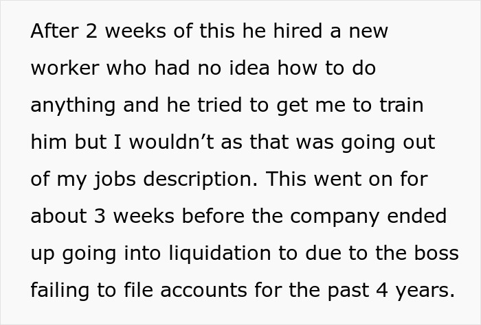 Man Refuses To Do Anything Not On His Job Description As He Was Told, The Business Has To Close