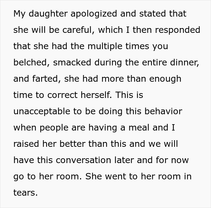 &ldquo;Am I A [Jerk] For Sending My Daughter To Her Room Because She Farted At Our Family Dinner?&rdquo;