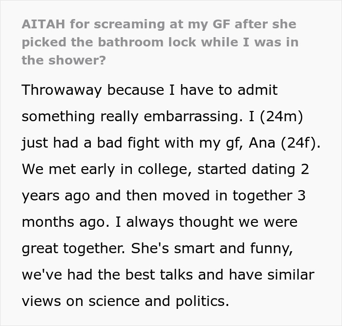 Woman&rsquo;s Bathroom Break-In Leaves Her In Tears, Man Asks If He Overreacted