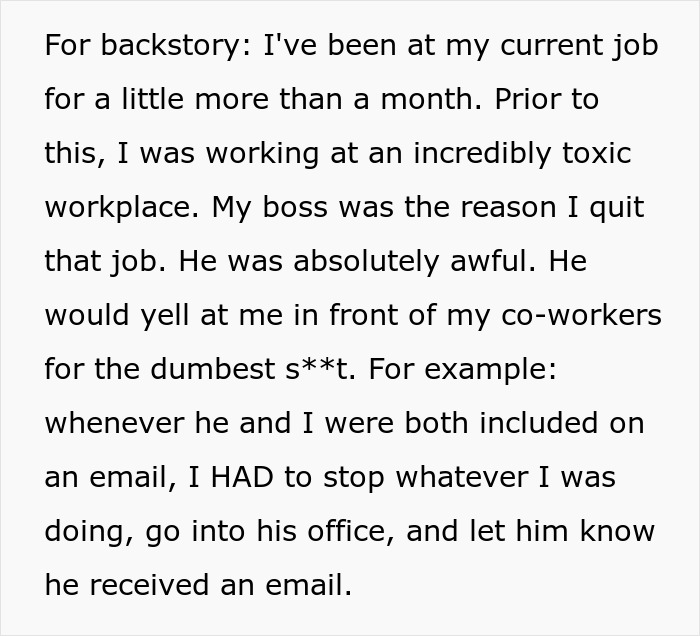 "My Former Toxic Boss Showed Up At My New Workplace Today" "My Former Toxic Boss Showed Up At My New Workplace Today"