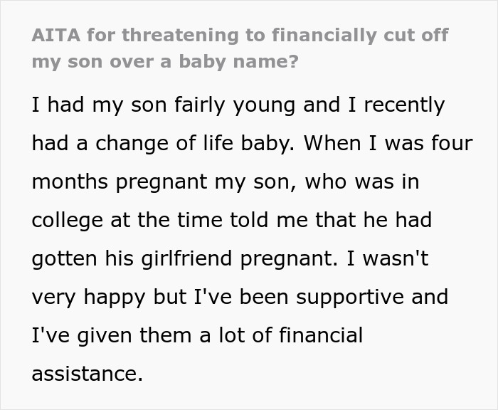 Son&rsquo;s GF Calls Mom An &lsquo;Evil B&rsquo; For Refusing To Rename Her Baby, She Stops Giving Him Money