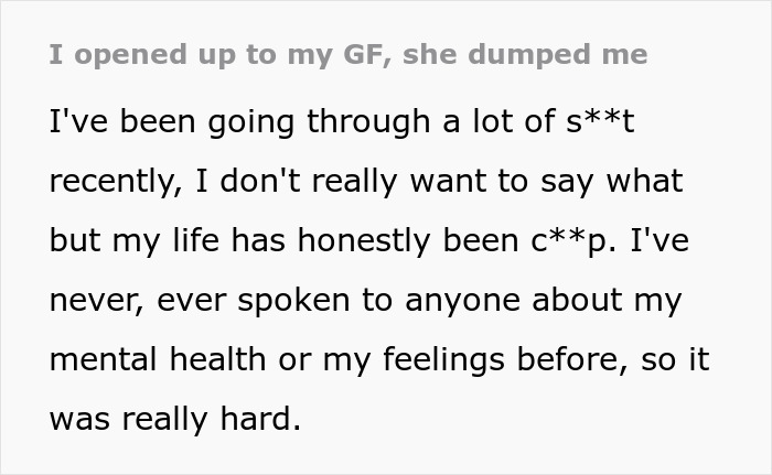 Man Opens Up To GF Of 2 Years, She Makes Fun Of Him Behind His Back Man Opens Up To GF Of 2 Years, She Makes Fun Of Him Behind His Back