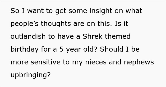 5YO Wants A Shrek-Themed Party, His Cousins Can&rsquo;t Come Due To Parents&rsquo; Religious Views