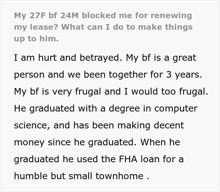 &ldquo;This Can&rsquo;t Be Real&rdquo;: Woman Asks For Advice After BF Blocks Her For Horrible Financial Decisions