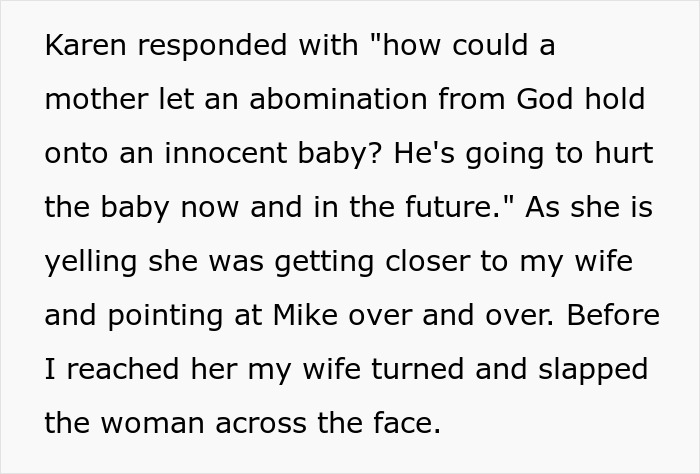 &ldquo;He Shouldn't Be Touching That Baby&rdquo;: Mom Loses Patience And Slaps Karen Across The Face