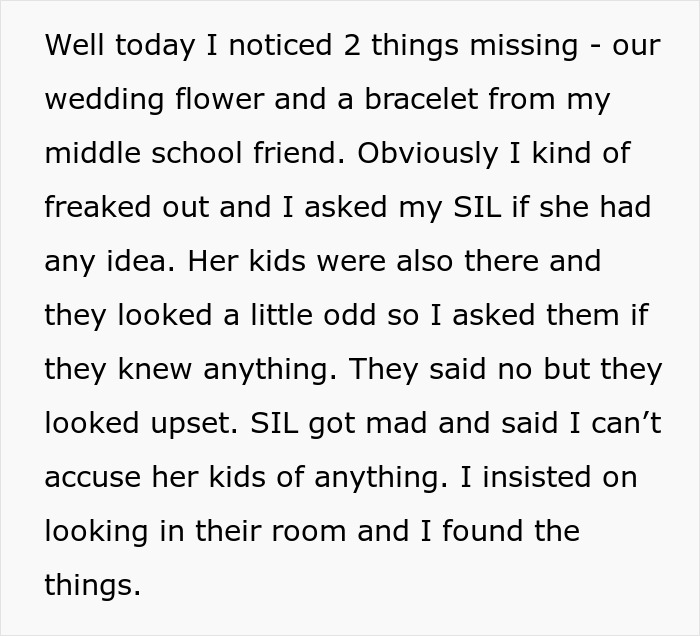 Niblings Steal Woman’s Keepsakes Because They Look ‘Cool’, SIL Tells Her To Not Make A Big Deal Niblings Steal Woman’s Keepsakes Because They Look ‘Cool’, SIL Tells Her To Not Make A Big Deal