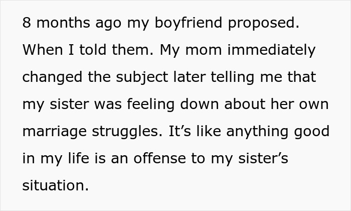 "AITA For What I Said? My Family Won’t Let Me Share Any Good News Because Of My Sister's Disability" "AITA For What I Said? My Family Won’t Let Me Share Any Good News Because Of My Sister's Disability"