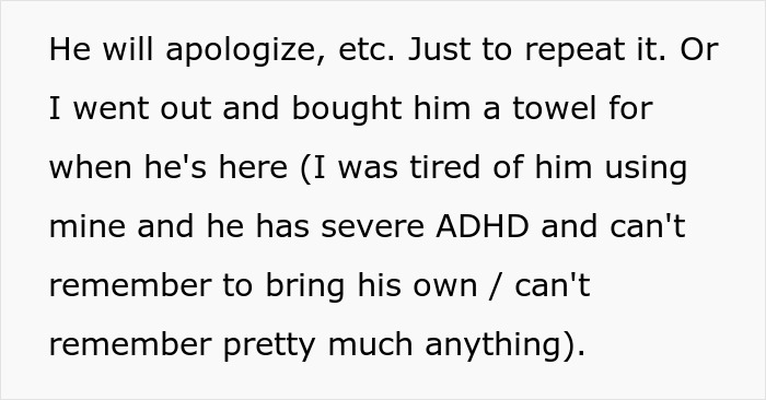 BF Won’t Stop Using Kids’ Towels To Wipe Off Gross Fluids, Furious GF Tells Him They Need A Break BF Won’t Stop Using Kids’ Towels To Wipe Off Gross Fluids, Furious GF Tells Him They Need A Break