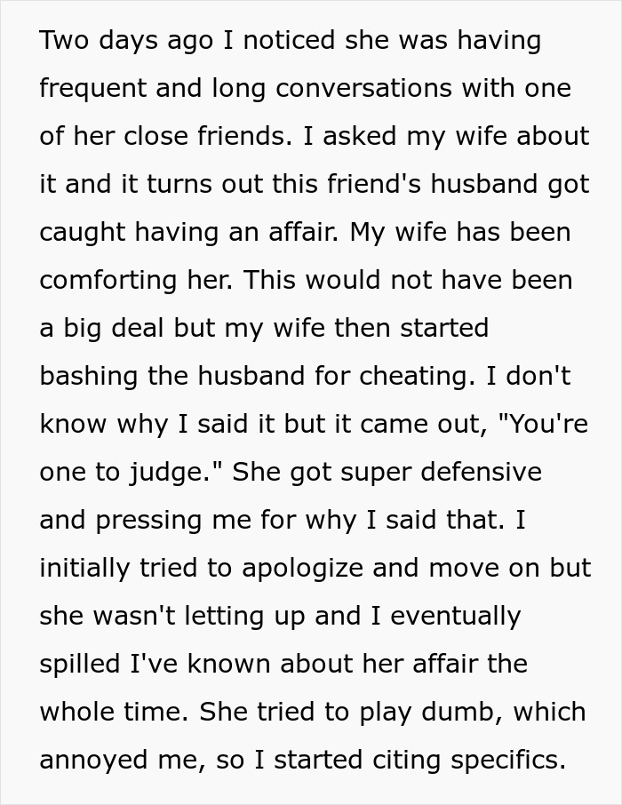 Wife Is Furious Husband Knew About Her Affair Of 2 Years And Just Didn't Care