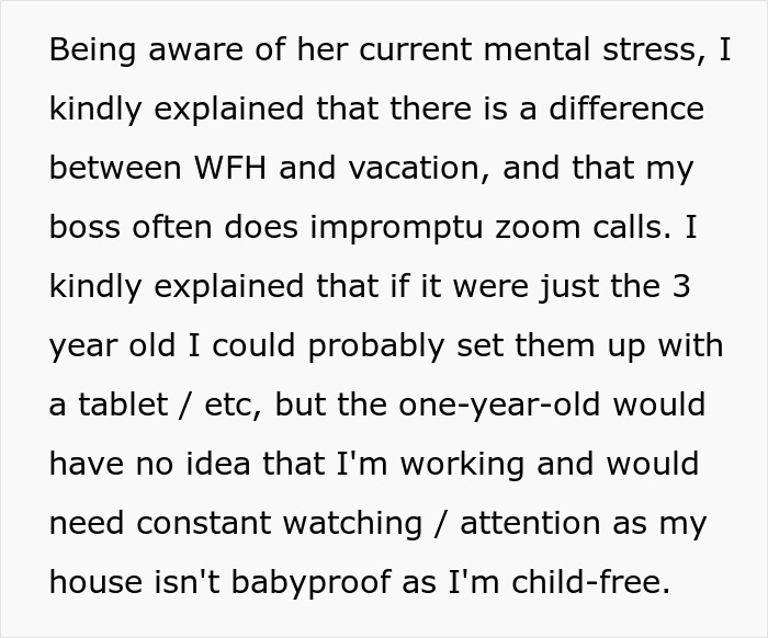 Woman Can&rsquo;t Understand The Difference Between WFH And A Vacation, Demands Sister Babysit