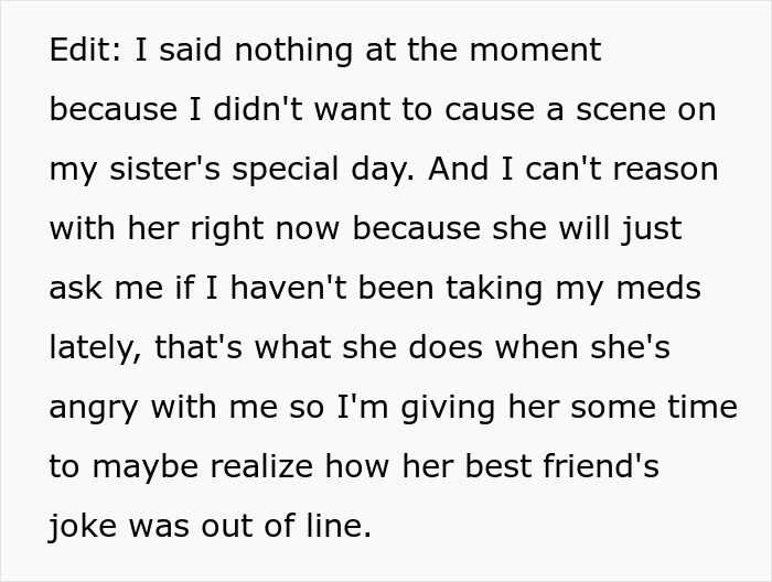 &ldquo;AITA For Leaving My Sister&rsquo;s Wedding Early After Her Maid Of Honor Humiliated Me In Her Speech?&rdquo;