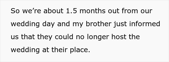 Guy Pulls The Plug On Hosting Backyard Wedding For Sister After He Listens To Friend's Superstitions Guy Pulls The Plug On Hosting Backyard Wedding For Sister After He Listens To Friend's Superstitions
