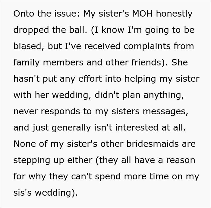 Woman Excludes Sis From Bridal Party Due To Her &ldquo;Look&rdquo;, Asks Her To Plan The Wedding, She Refuses
